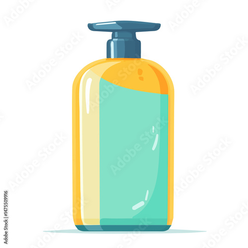 2D flat Shampoo Bottle vector illustration, isolated on a white background.