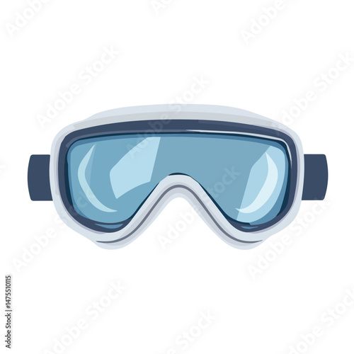 Protective Goggles 2D flat vector illustration, isolated on a white background.