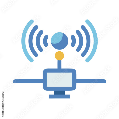 Wireless network symbol, internet connectivity, wifi, communication icon