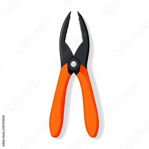 Pliers 2D flat vector illustration, isolated on a white background.