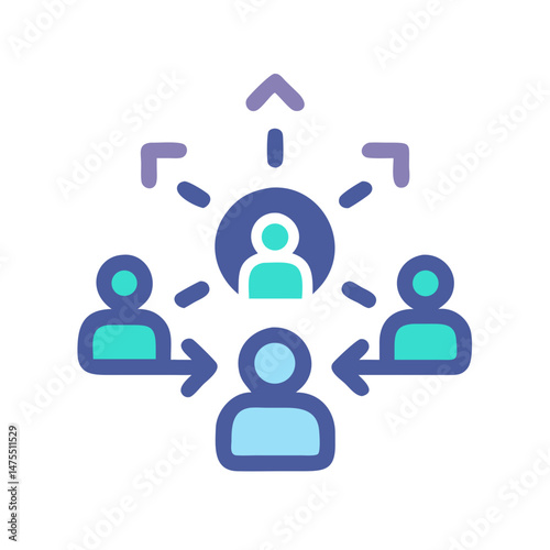 Networking and Teamwork Collaboration Icon - Team Connection