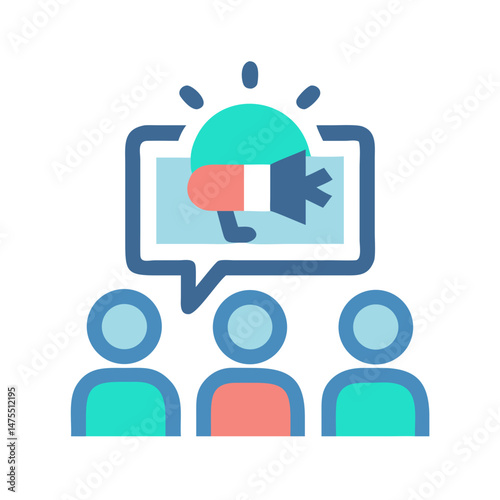 Innovative Marketing Strategy Concept with Team Listening Icon