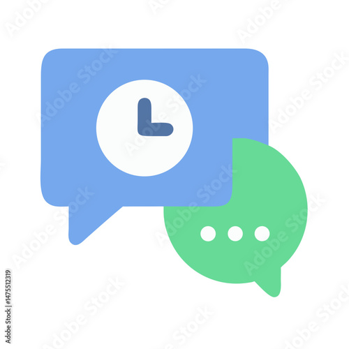 Appointment Scheduling Chat Icon in Blue and Green
