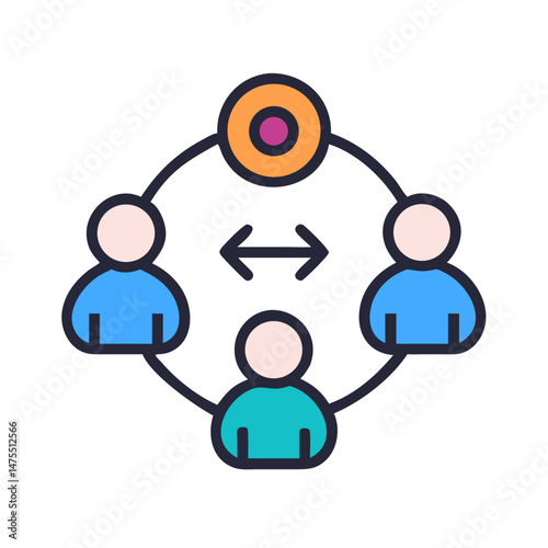 Communication network connecting people, focus on team collaboration