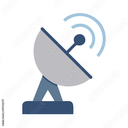 Satellite dish broadcasting antenna communication technology vector design
