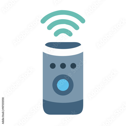Smart Speaker Vector Illustration on Black Background