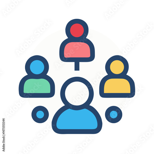 Colorful network connection icon illustration over a black background