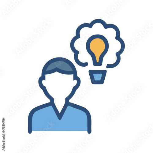Man with bright idea, innovative concept illustration design