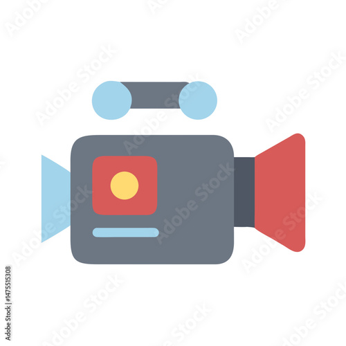 Retro Style Video Camera Illustration for Creative Projects