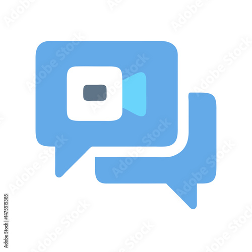 Video chat communication icon speech bubbles meeting conference