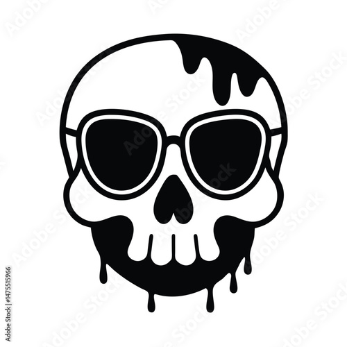 skull with sunglasses vector silhouette