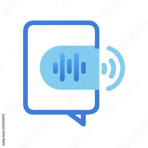 Voice Message Icon, Chat Bubble, Audio Signal, Vector