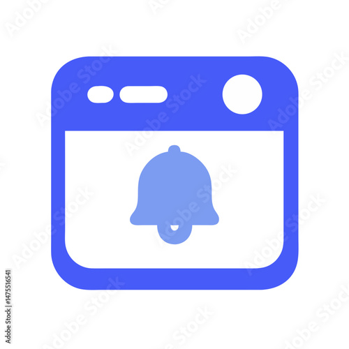 Blue notification bell icon on black background