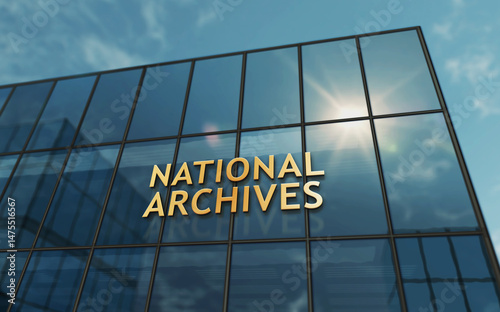 Obraz na płótnie National archives glass building concept w salonie