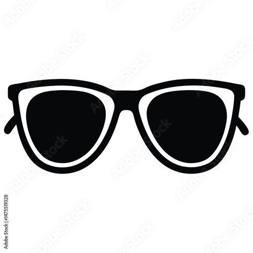 Stylish black sunglasses with a white frame offer sun protection and classic fashion