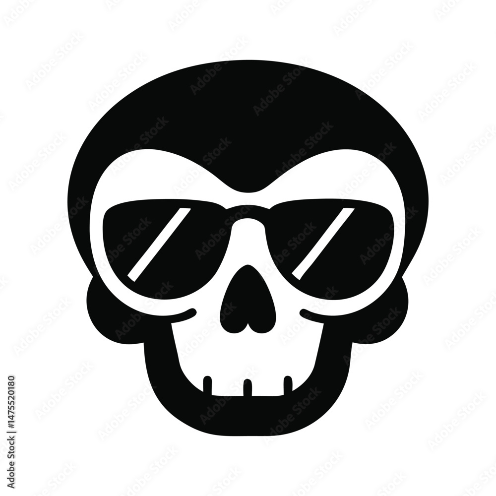 skull with sunglasses vector silhouette skull with sunglasses vector silhouette