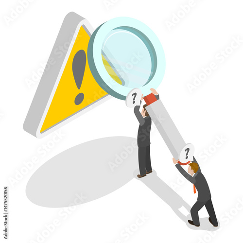 Wallpaper Mural 3D Isometric Flat  Illustration of Solving Problem, incident Investigation Torontodigital.ca