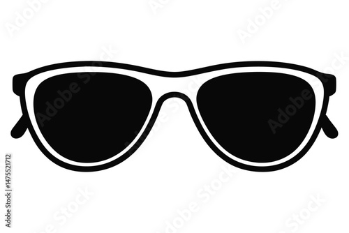 Isolated sunglasses with retro frames showcase classic and timeless eyewear accessory in black and white