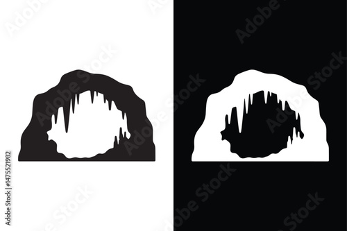 Cave icon vector on White Background ,Vector Art Illustration on white background.