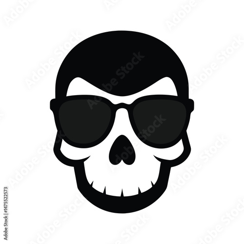 skull with sunglasses vector silhouette