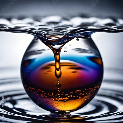Colorful Droplet Creates Captivating Ripples