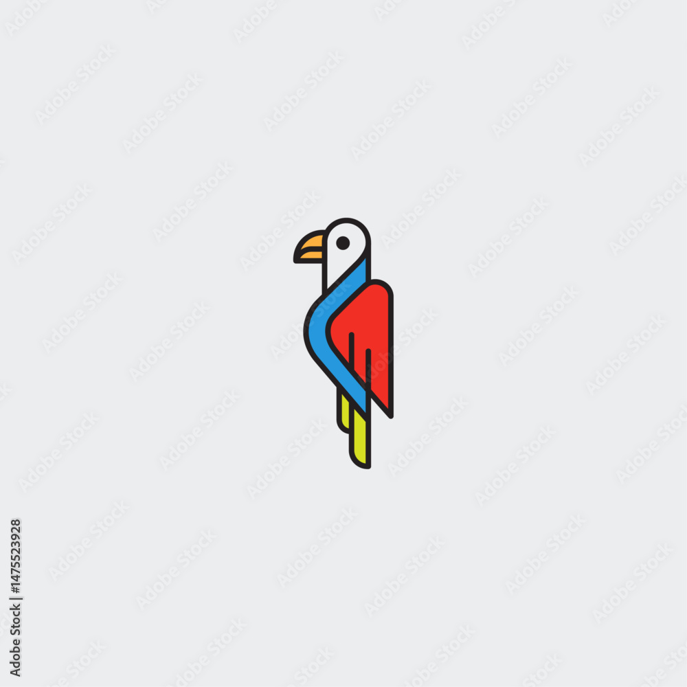 Obraz premium Eagle icon logo flat vector design