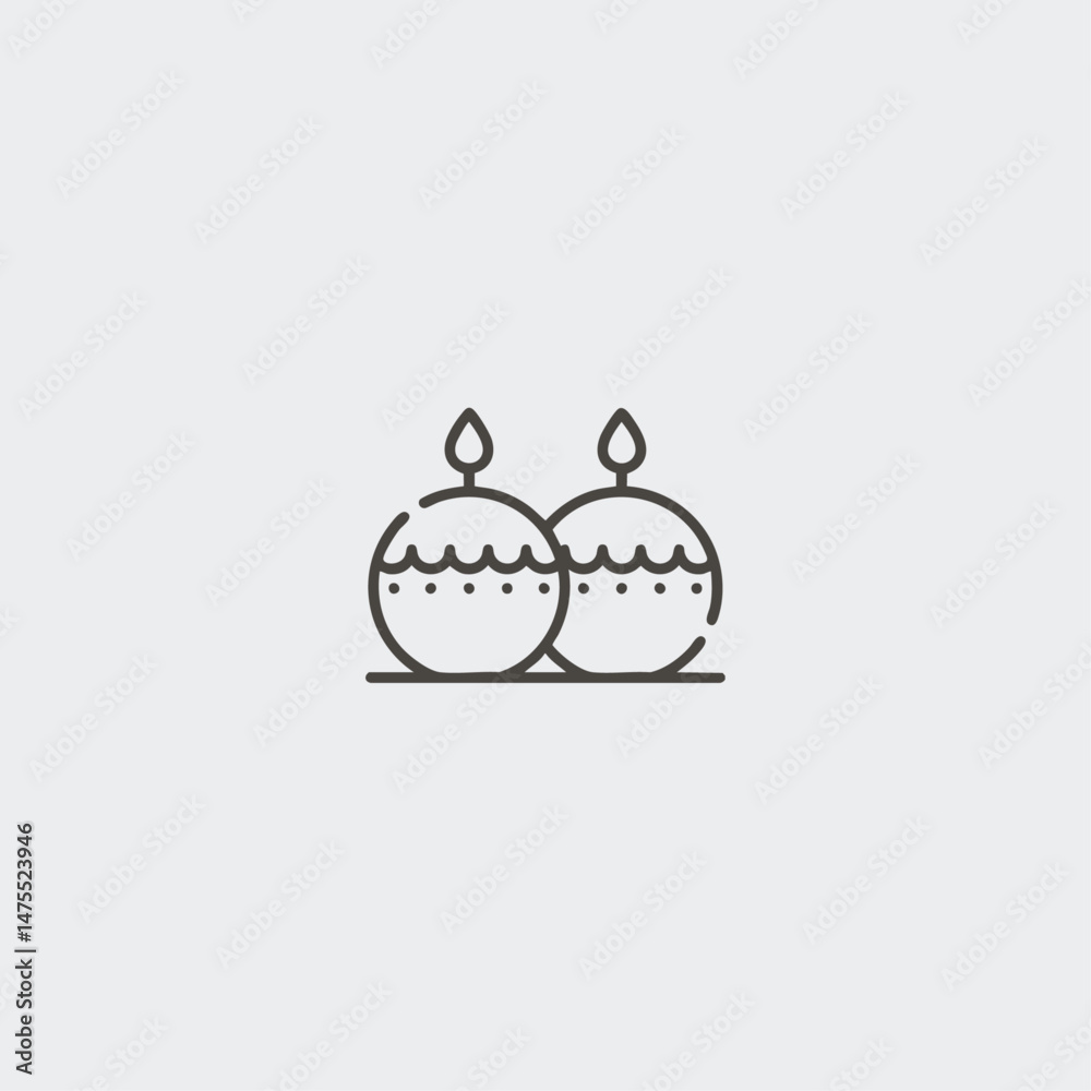 Obraz premium Candle icon logo flat vector design