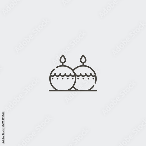 Candle icon logo flat vector design