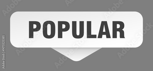 popular sticker. popular sign isolated on gray background