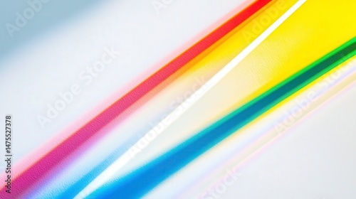 Prism Effect of Sunlight Creating a Vivid Rainbow Spectrum on White Surface