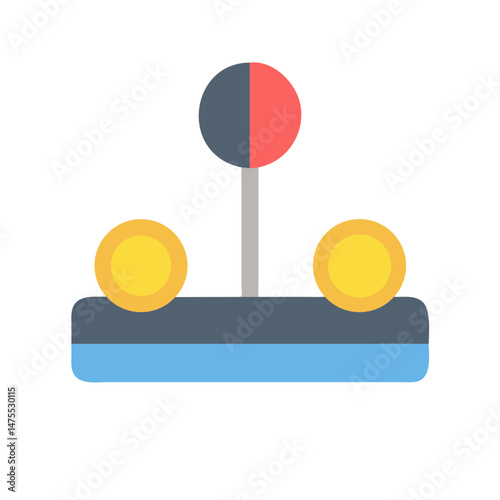 Retro Game Controller Illustration with Buttons and Joystick