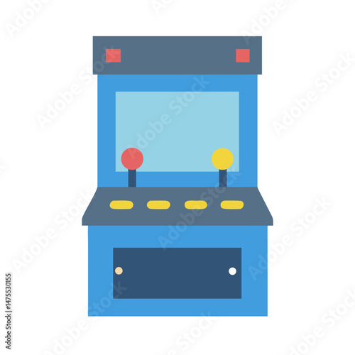 Retro arcade game machine illustration on black background