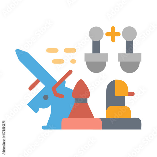 Abstract chess pieces art, strategy and game concepts