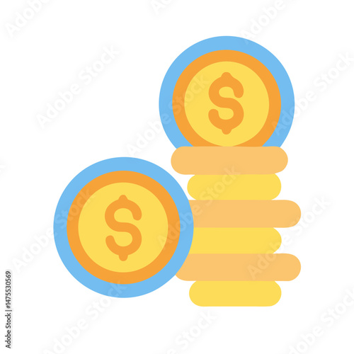 Stacked Dollar Coins: Savings, Finances, and Growth Icon