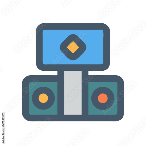 Decentralized Data Storage Node Icon on Black Background