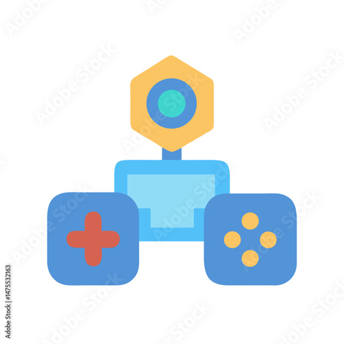 Game Development: Flat Vector Illustration with UI Elements