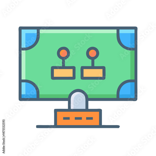 Flat design virtual pool table vector graphic illustration