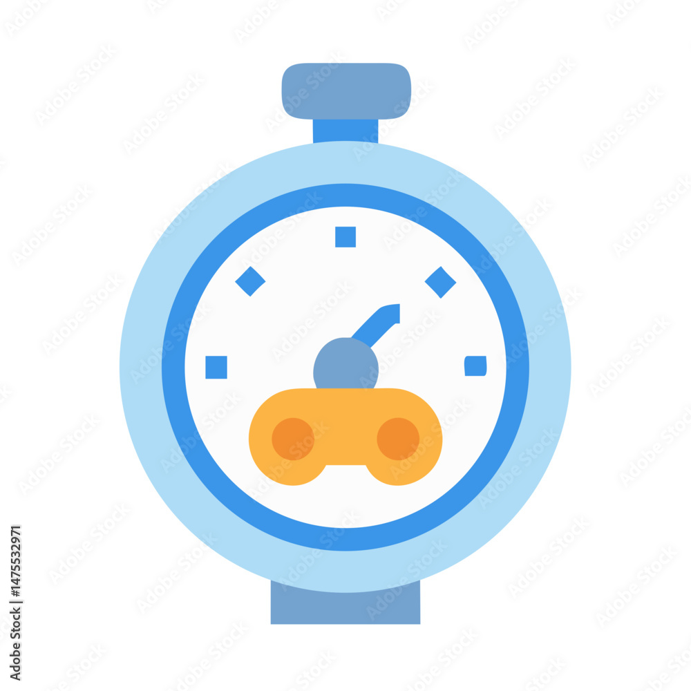 Obraz premium Blue Stopwatch with Game Controller, Time for Gaming