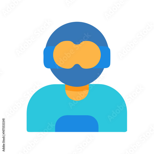 Modern Avatar Icon: Snowboarder or Skier with Goggles