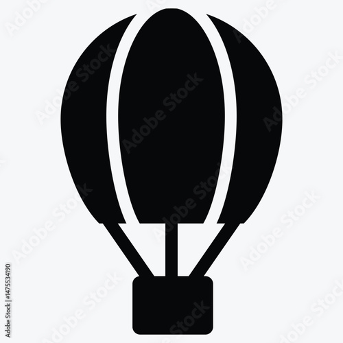 Gas Parachute Icon in EPS Format on Transparent Background. Flat Safety Device Symbol for Aviation, Emergency, and Air Transport Design