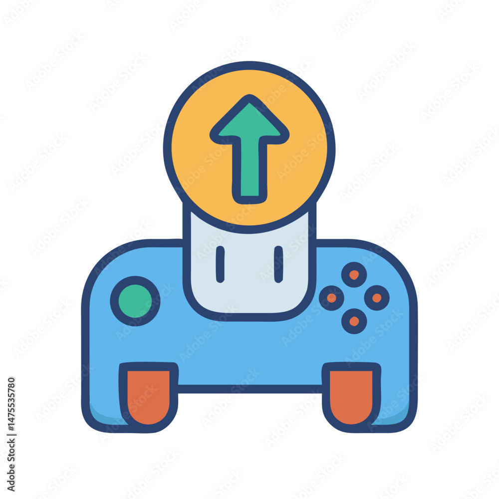 Obraz premium Gaming console upgrade vector icon on black background