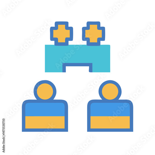 Business Team Structure Icon, People and Management Concept