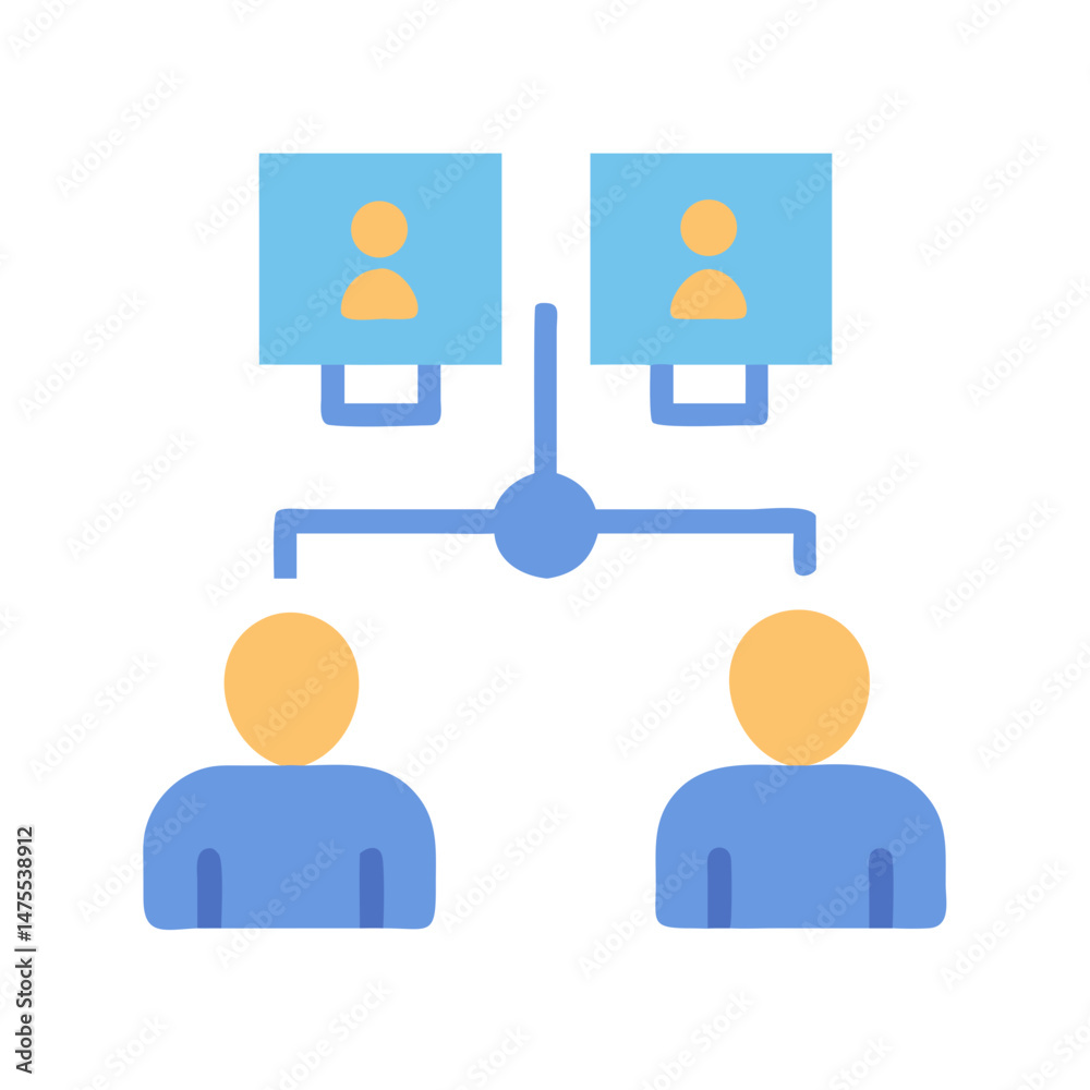 Online Meeting and Collaboration Network Connection Technology Concept Online Meeting and Collaboration Network Connection Technology Concept