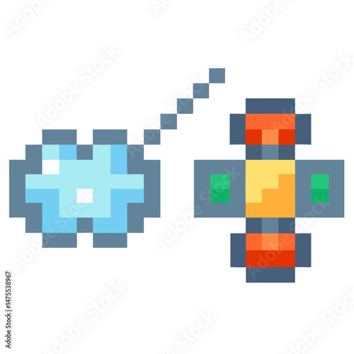 Pixel Art: Retro Video Game Weapon with Spikeball