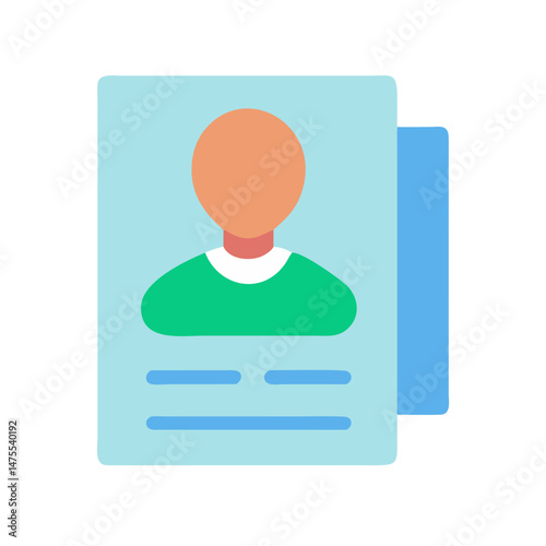 Contact Card Icon of a Human, Resume style