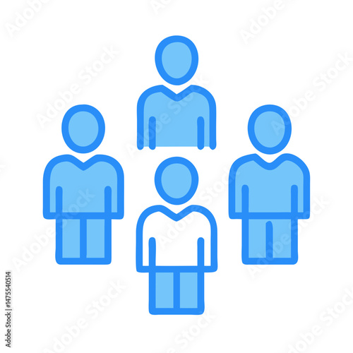 Team Hierarchy Icon: Leader, Manager, and Employees
