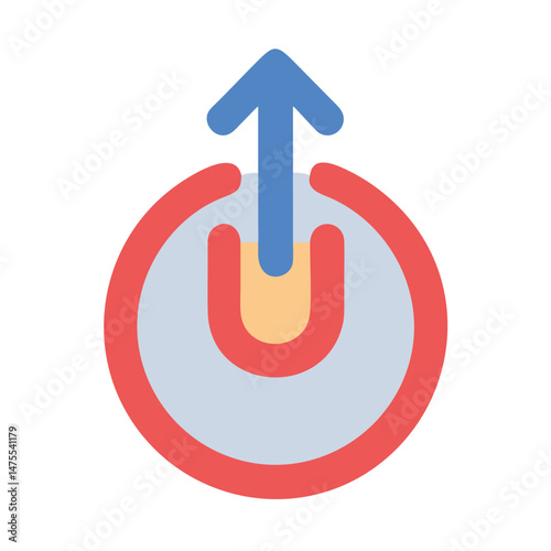 Circle Arrow Upward Symbol Growth and Progression Concept
