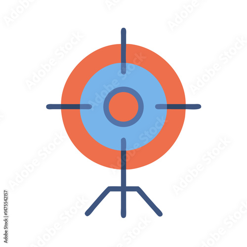 Target icon with stand on a black background