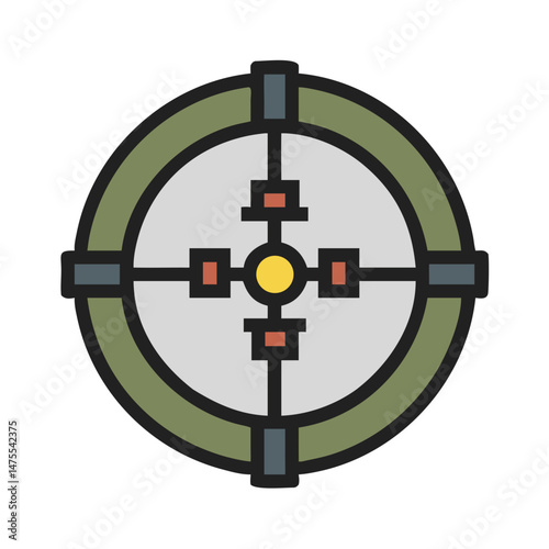 Target Aiming Crosshair Icon Isolated on Black Background