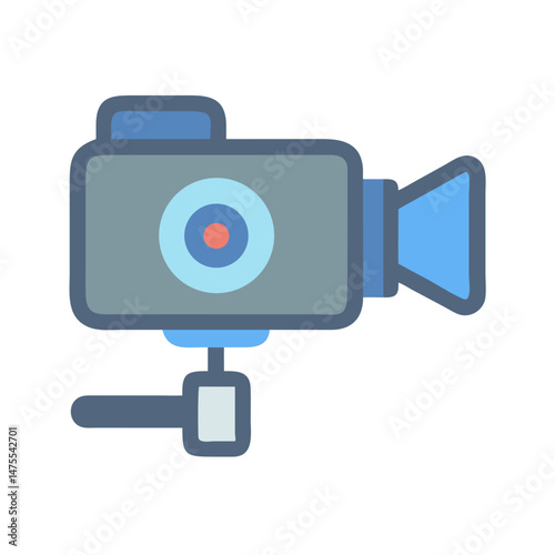 Retro Video Camera Icon for Film and Video